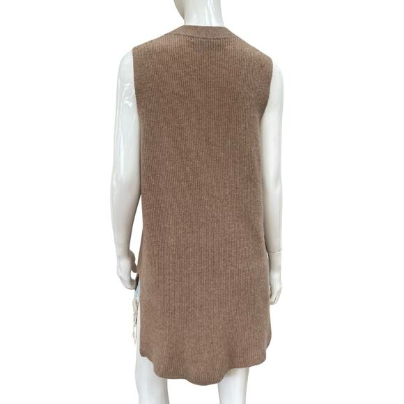 Skull Cashmere Ribbed V-Neck Sleeveless Knit Sweater Size L - Picture 8 of 8